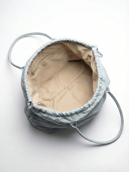 Sky Blue Drawstring Tote Bag