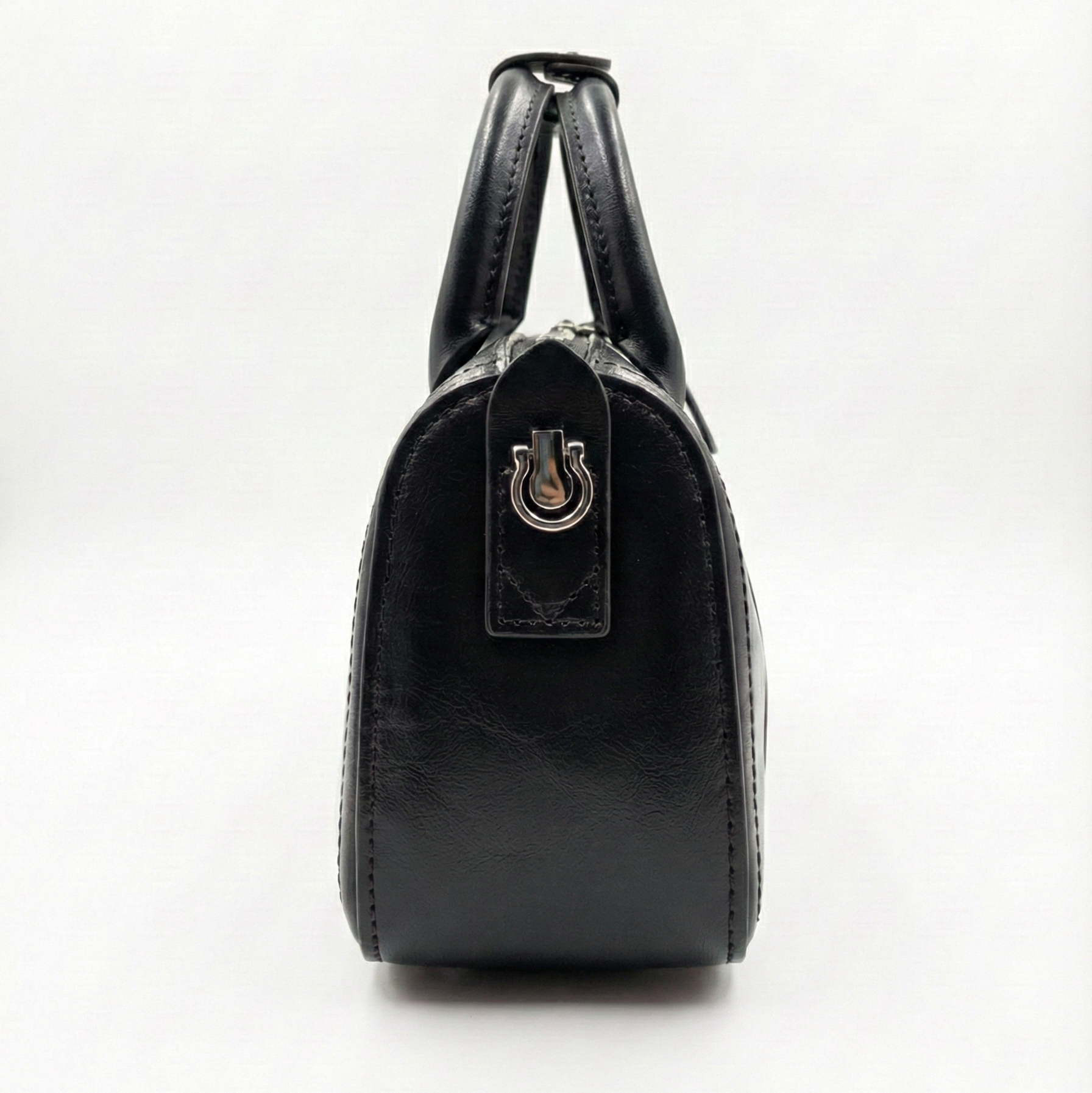 Premium Black Barrel Handbag with Sling Strap