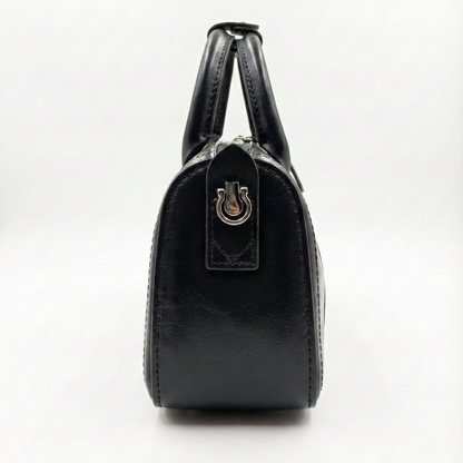 Premium Black Barrel Handbag with Sling Strap