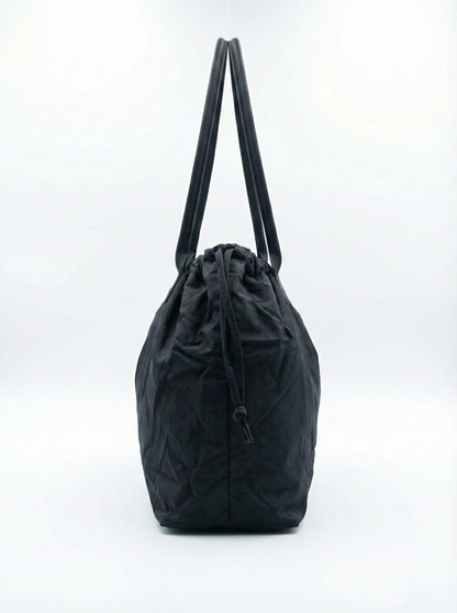Classic Black Drawstring Tote Bag
