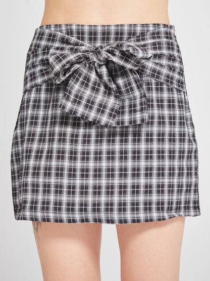 Grey Checkered Co-Ord Set with Graphic Tee & Tote Bag
