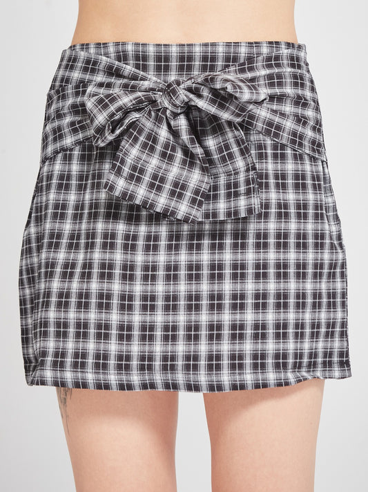 Grey Checkered Co-Ord Set with Graphic Tee & Tote Bag