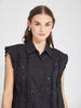 Black Ruffle Detail Sleeveless Longline Shirt