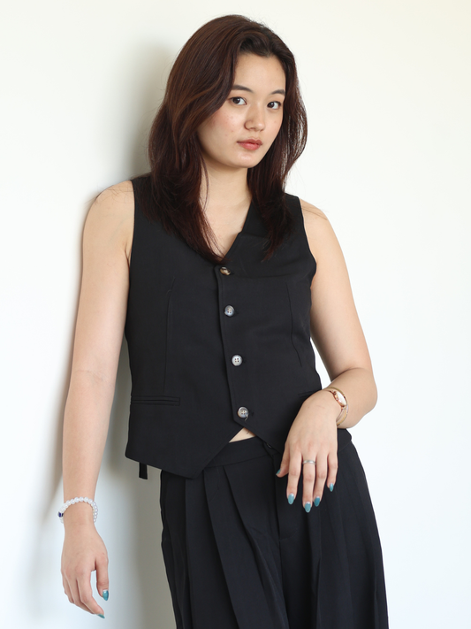 Chic Black Sleeveless Co-ord Set